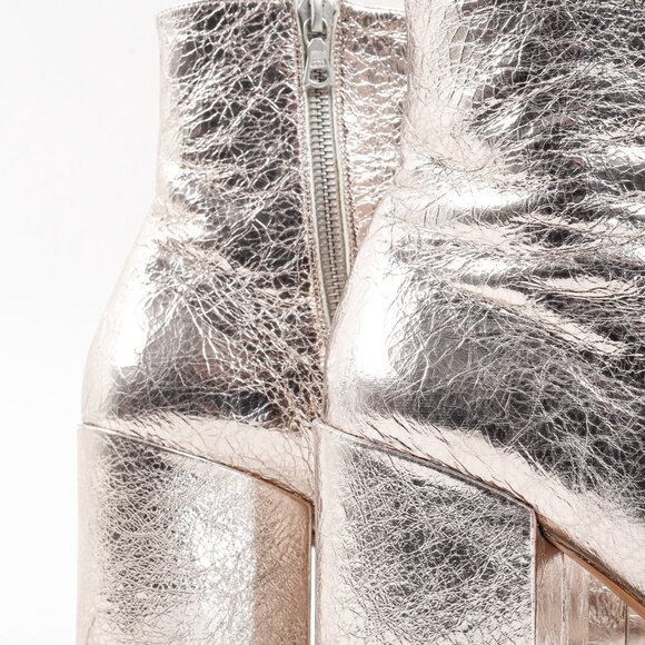 Dries Van Noten Rose-gold Crinkled Patent Leather Boots - Picture 7 of 11